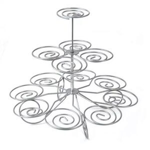 Elegant 3 Tiered Silver Cupcake Stand